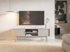 Selsey TV Schrank Board Sideboard Fernsehtisch Fernsehschrank 154 cm Graubeige Gold Viviaro Bild 2