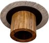 DRW Beistelltisch aus Marmor mit Holzsockel in Natur und Grau, 80 x 80 x 35 cm Bild 2