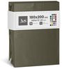 Mako-Satin Spannbettlaken dark olive 180x200cm Bild 1