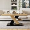 Viosimc Moderner Wohnzimmertisch, Couchtisch Eiche Aristan & Schwarz, Wohnzimmer Sofatisch Kaffeetisch, Modern Matt Sofa Tisch mit Großer Ablage, Mittel- oder Beistelltisch für Tee und Kaffee Bild 2