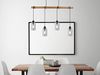 LED Holzbalken Pendelleuchte mit 4 Rauchglas Lampenschirmen, Breite 98cm Bild 2