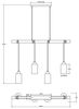 LED Holzbalken Pendelleuchte mit 4 Rauchglas Lampenschirmen, Breite 98cm Bild 4