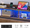 YITAHOME Bettgestell LED mit Kopfteil USB-Anschlüsse und Ladeausgänge Metallplattform-Bettgestell mit 2 Regalböden,Keine Matratze erforderlich Bild 5