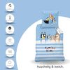 MTOnlinehandel Kinderbettwäsche Bluey Family Time 135x200 + 80x80 cm in Renforcé, Geschenkidee, 100% Baumwolle, 2 teilig, Wendebettwäsche für Mädchen und Jungen, Bluey & Family Bild 2