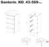 HBZ Kommode Santorin Mehrzweckschrank mit Schubkästen, BxHxT 45x99x40 cm (1 St), Mit 4 Schubkästen mit Softclose, Glasfront und Glasoberboden Bild 3