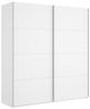 Dmora - Kleiderschrank 2 Türen Saltoro, Kleiderbügel für Schlafzimmer, Mehrzweckschrank, 180x65h204 cm, Glänzendes Weiß Bild 3