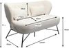 Kare Design Sofa Jacky Teddy 2-Sitzer, Weiß, Pflegeleicht, Weich, Kuschelsofa, Couch, Loveseat, Wohnzimmer, Teddy-Optik, Stahlfüße, Teilzerlegt, 81 x 140 x 83 cm (H/B/T) Bild 3