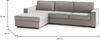 Talamo Italia Ecksofa Beatrice, Made in Italy, Drehbare Öffnung mit Matratze und Lattenrost, Halbinsel mit Stauraum links, mit Standardarmlehnen, Cm: 280x95h90, Farbe Taubengrau Bild 2