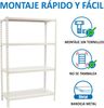 Simon Rack Schwerlastregal, 1500 x 1100 x 400 mm, Bis 200 kg Belastbar, 4 Verstellbare Ablagen, Kellerregal, Lagerregal, Weiss - Simonclick Bild 5