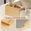 HOMCOM Tablett für Sofas, Bambus, (Rutschfestes Couch Tablett, 1-tlg, Sofaablage), für Getränke, Snacks, Fernbedienung, Naturholz Bild 5