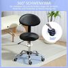 HOMCOM Drehhocker mit Rückenlehne, 83-98 cm (höhenverstellbar Rollhocker, 1 St, 360° drehbar Arbeitshocker), für Büro Salon Massage Spa Schwarz Bild 5