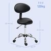 HOMCOM Drehhocker mit Rückenlehne, 83-98 cm (höhenverstellbar Rollhocker, 1 St, 360° drehbar Arbeitshocker), für Büro Salon Massage Spa Schwarz Bild 3