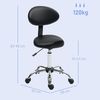HOMCOM Drehhocker mit Rückenlehne, 83-98 cm (höhenverstellbar Rollhocker, 1 St, 360° drehbar Arbeitshocker), für Büro Salon Massage Spa Schwarz Bild 3