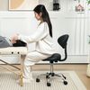 HOMCOM Drehhocker mit Rückenlehne, 83-98 cm (höhenverstellbar Rollhocker, 1 St, 360° drehbar Arbeitshocker), für Büro Salon Massage Spa Schwarz Bild 2