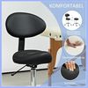 HOMCOM Drehhocker mit Rückenlehne, 83-98 cm (höhenverstellbar Rollhocker, 1 St, 360° drehbar Arbeitshocker), für Büro Salon Massage Spa Schwarz Bild 4