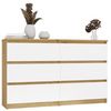 CDF Kommode Artisan Weiß Malwa M6 120 mit 6 Schubladen Komode für Wohnzimmer Schlafzimmer Schubladenschrank Malm Kommode Bild 5