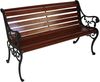 Gartenbank Holzbank Gusseisen 2 Sitzer Mahagonifarbe 130x61x72cm Bild 1