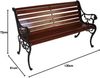 Gartenbank Holzbank Gusseisen 2 Sitzer Mahagonifarbe 130x61x72cm Bild 2