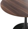 Esszimmertisch Dunkler Holzfarbton Schwarz Rund 90 cm MDF-Platte Metall Modern Minimalistisch Bild 4