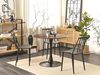 Esszimmertisch Dunkler Holzfarbton Schwarz Rund 90 cm MDF-Platte Metall Modern Minimalistisch Bild 2