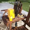 Outsunny Bank mit Schirmloch, Beine im Wagenradform, Tisch (2-Sitzer Gartenbank, 1-St, wetterfest Sitzbank aus Holz), 120kg belastbar, für Balkon, Garten, 154 x 65 x 102 cm Verkohlt Bild 5