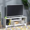 HOMCOM TV-Ständer, TV Schrank, TV-Kommode, Moderner Fernsehtisch mit Schrank und Offene Regale, Spanplatte, Weiß, 120 x 30 x 41 cm Bild 2