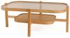 Elegant Coffee Table, 100% Solid Wood with 18mm Thickness, Tempered Glass Top, Oak Color, 110 x 70 x 48 cm | Perfect for Modern Living Rooms Bild 3