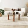 Hanah Home Elegant Coffee Table, 80 x 40 x 80 cm | 100% Tempered Glass & Solid Wood Frame | Walnut & Bronze Finish | Perfect for Modern Living Spaces Bild 4
