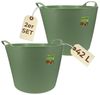 GarPet Allzweckkorb 2er Set Flexibler Eimer 42 L Wäsche Wanne Garten Korb rund Futtertrog Bild 1