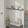 WOLTU Wandregal grau, Regal Wand, Schweberegal, Regalbrett, Wandboard, mit Metallhalterung, unsichtbare Montage, für Küche Badezimmer Wohnzimmer Schlafzimmer, aus MDF, 120 x 22,9 x 3,8 cm Bild 2