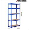 Arebos Schwerlastregal 2er Set | 180 x 90 x 30 cm | 875kg Tragkraft | 0,63 mm | 5 MDF-Platten | Regal Lagerregal Kellerregal Steckregal Werkstattregal | Blau Bild 3