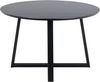 Esstisch Malika, runder Esstisch, Tischplatte und Gestell schwarz, lackiert Eiche Furnier, Ø120x75 cm Bild 4