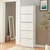 Schuhschrank Sykkylven 169x60x24 cm mit 5 Klappen Weiß [en. casa] Bild 2