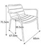 Vente-unique - MIRMANDE Gartensitzgruppe Metall Orange - B 67,5 cm x H 71,5 cm x L 60 cm Bild 3