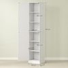 HOMCOM Badkommode Badezimmerschrank mit 2 Türen, Verstellbare Regale (Hochschrank schmal, 1 St, hoch Badschrank), für Badezimmer, Wohnzimmer 40 x 35 x 180 cm Weiß Bild 3