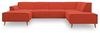 DOMO Collection Jules Wohnlandschaft, Skandinavisches Sofa mit Federkern, Couch in U-Form, orange, 159 x 333 x 191 cm Bild 3