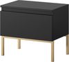 Selsey 'Bemmi' Nachttisch, schwarz mit goldenem Metallgestell ca. 43 x 49 x 32 cm Bild 1