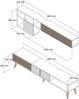 Dmora - Wohnzimmermöbel Gemini, Modulares Wohnzimmerset, Mehrzweck-Wohnzimmermöbel, Moderner TV-Schrank, 180x35h40 cm, Walnuss und Weiß Bild 3