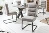 riess-ambiente Freischwinger COMFORT vintage hellgrau, Esszimmer · Webstoff · Metall · Industrial Design Bild 4