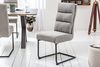 riess-ambiente Freischwinger COMFORT vintage hellgrau, Esszimmer · Webstoff · Metall · Industrial Design Bild 5