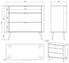 Selsey Kommode Weiß 84 x 93 x 38 cm - Elegante Schubladenkommode Mit Goldenen Metallfüßen - Ideal für Schlafzimmer/Wohnzimmer - 3 Schubladen Mit Kunststoffgleitern - Minimalistisches Design Bild 3