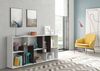Dmora - Bücherregal Fremont, Multipositions-Bücherregal mit 8 Fächern, Büroregal, Regal als Raumteiler, cm 80x25h180, Weiß und Oxid Bild 4