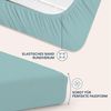 Dreamzie Spannbetttlaken 200x200 cm - 35 cm Tiefe Tasche - 100% Mikrofaser Bettlaken - Aqua, Schadstoffgeprüft(Oeko TEX), Bettlaken mit Gummizug Bild 3