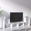 Dmora Modulares Modul bestehend aus zwei Teilen, um Wohnzimmer-TV-Ständer zu erstellen - Bücherregal-Tisch, 130 x 25 x 50 cm, weiße Farbe Bild 3