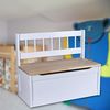 Home4Living Sitztruhe Kindersitztruhe Truhenbank weiß Spielzeugtruhe Sitzbank, mit Stauraum, Deckelbremse Bild 2