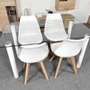 Somnia Descanso - 4 gepolsterte skandinavische Stühle für Küche, Wohnzimmer oder Esszimmer, Modell Jacob | Holzbeine | praktisch und funktional | einfache Montage | Weiß Bild 4