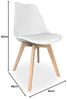 Somnia Descanso - 4 gepolsterte skandinavische Stühle für Küche, Wohnzimmer oder Esszimmer, Modell Jacob | Holzbeine | praktisch und funktional | einfache Montage | Weiß Bild 3