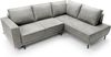 Ecksofa Rodario mit Schlaffunktion, Easy-Clean-Veloursbezug in Hellgrau, rechtsseitig Bild 3