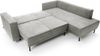 Ecksofa Rodario mit Schlaffunktion, Easy-Clean-Veloursbezug in Hellgrau, rechtsseitig Bild 5