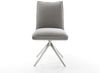 Drehstuhl Lelio-Flex Strukturstoff Soft Grau Kreuzgestell breit Edelstahl 360° drehbar Wippfunktion Taschenfederkern Bild 4